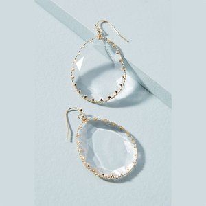Anthropologie Clear Crystal Issoria Drop Earrings